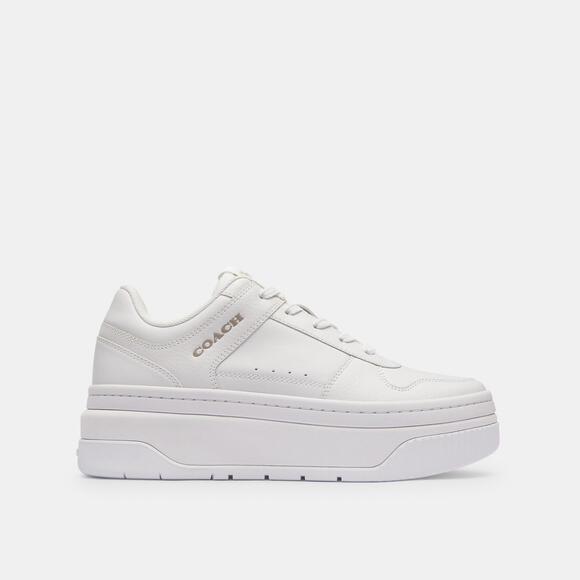 SOLD - COACH LEATHER PLATFORM SNEAKERS IN WHITE - Picture 4 of 6